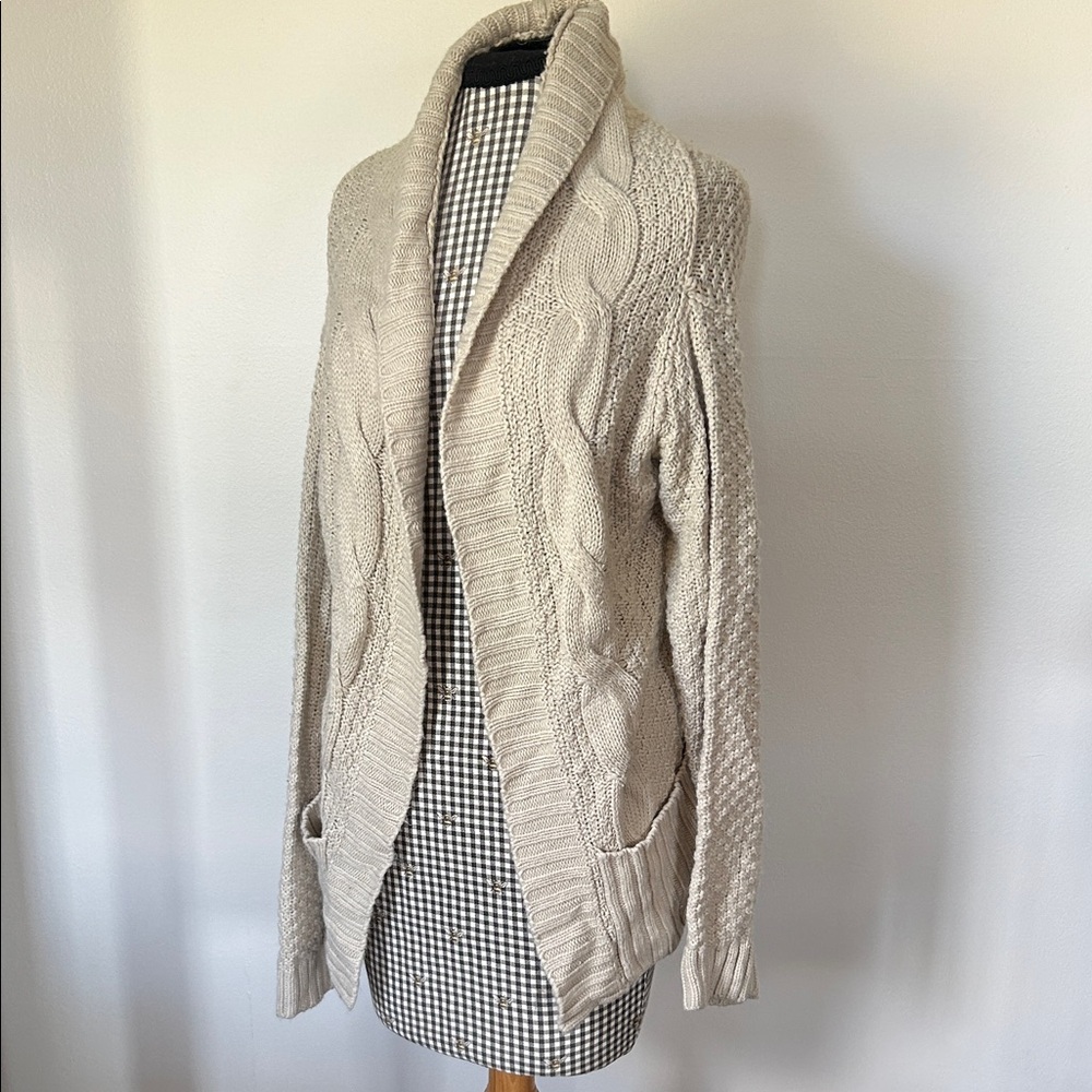 Chunky Knit Beige Cardigan